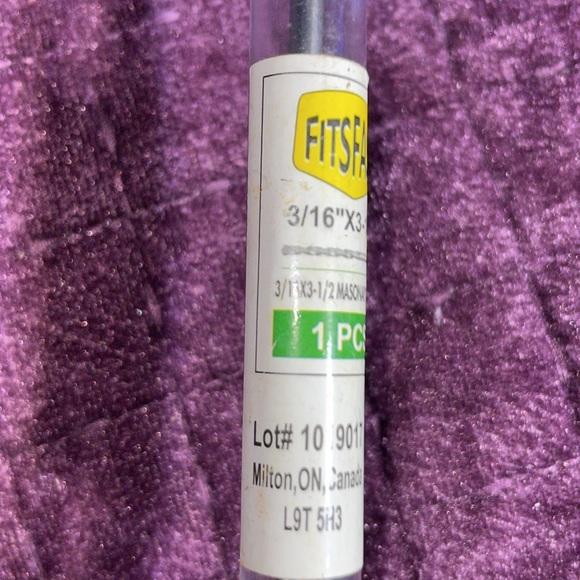 NEW Hammer drill bit FITSFAST 3/16" X3-1/2 10-1/2 MASONARY DI 1 PCS - Picture 3 of 5